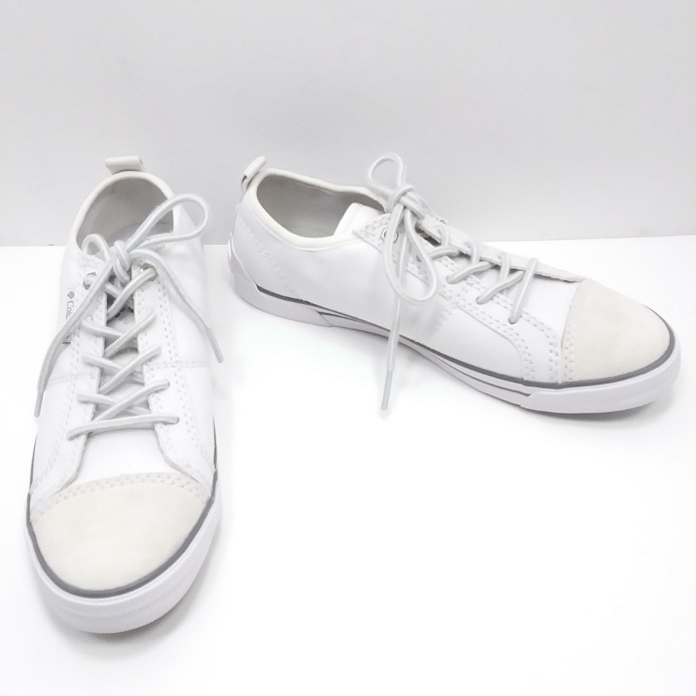 COLUMBIA NWOT Women's White Canvas & Suede Sneakers Sz 8